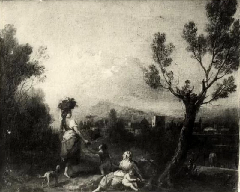Paesaggio con figure,. Isola Bella - Villa Borromeo